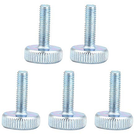 5 Pièces Vis à Oreilles en Acier au Carbone Zingué M5 Boulons à Tête Plate Moletée (M5*20)