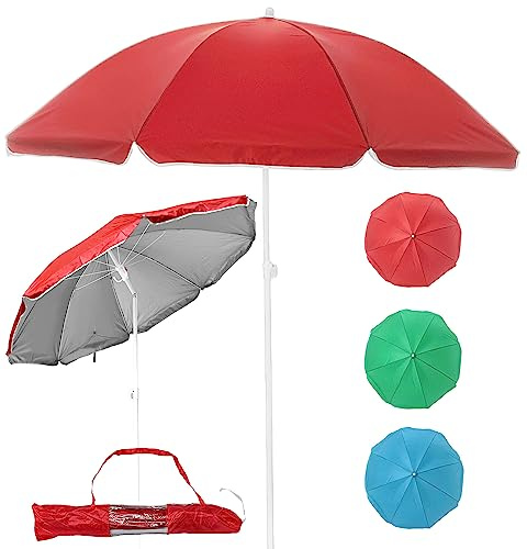 Stephans Möbelbörse Sonnenschirm - Strandschirm - Gartenschirm - Balkonschirm - Sonnenschutz - LSF 30+ - inklusive Tragetasche, Neigefunktion, Höhenverstellbar - 160cm (Grün)