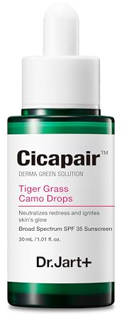 Dr.Jart+ Cicapair Tiger Grass Camo Drops Tinted Serum SPF 35 with Centella Asiatica | Skin Tint | Korean Skin Care Makeup Hybrid, 1.01 Fl Oz