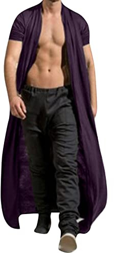 Darringls Matrix Keanu Reeves Trench long en coton pour homme - Noir - Automne et hiver - Cardigan long avec volants et col châle - Mélange de coton léger