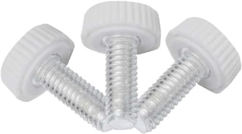 TANIDA Rändelschrauben, Rändelschraube mit Griff, Rändelschraube, Rändelschraube aus Nylon mit rundem Kunststoffkopf, schwarz, M4 x 6 mm, 30 Stück (Color : White, Size : M5*10mm 30Pcs)