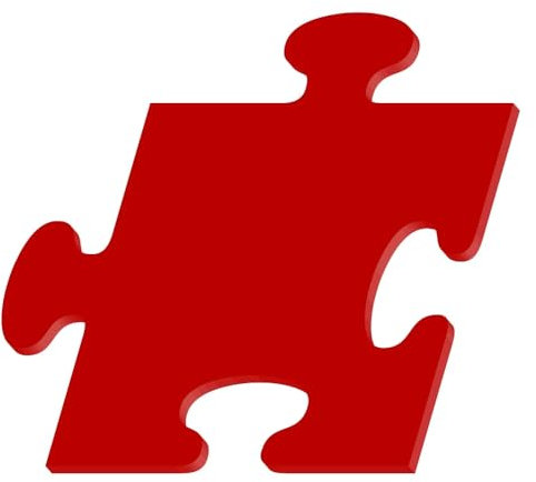 Plexiglas® Découpe de 3 à 50 cm - Puzzle rouge - Taille : 37 cm - Lot de 1 pièce