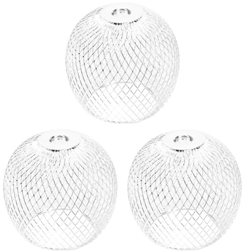 Hemobllo 3 Pcs Open Lampshade Metal Lamp Cover for Ceiling Lights Pendant Light Shade Hollow-Out Lamp Protective Cover for Indoor Decor Housewarming Gift 2.76 X 2.76 X 5.91 in