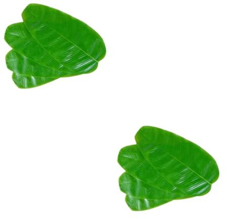 MAGICLULU Lot de 2 Sets de Table Décoratifs en Feuilles Artificielles pour Fêtes Tropicales 4 Pièces