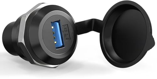 Greluma 1 Styck USB 3.0 panelmonterad koppling, USB A hona till hona kontaktadapter med dammskydd