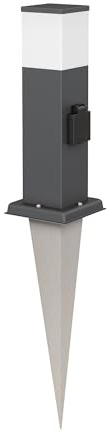ledscom.de Paletto luminoso POLLY con picchetto a terra per esterni, 35cm, antracite, presa G9, presa di corrente