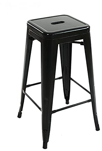 Barhocker, schwarz, hohe Barhocker, Barstühle mit Fußstütze, für Outdoor/Frühstück/Bürohocker/Küchenhocker/Schreibtischhocker, kein Zusammenbau erforderlich (Größe: 66 cm x 42 cm x 42 cm) Star of