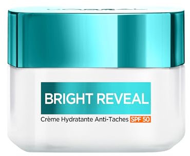 L'Oréal Paris - Feuchtigkeitscreme gegen Flecken – SPF50 – angereichert mit Niacinamid – glättet & reduziert Flecken – für alle Hauttypen – Bright Reveal – 50 ml