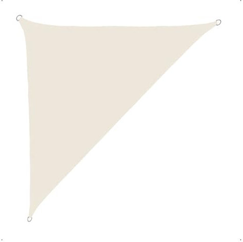 anndora Sonnensegel luftdurchlässig 4 x 4 x 5,65 m - Farbe Creme - rechtwinkliges Dreieck - Material HDPE