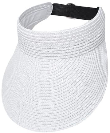 SRZYMJ Bandana Cap mit Schleifenbindung Damen - Sonnencap- Kopftuch mit Schirm - Visor One Size - Sommercap aus Baumwolle - Mütze Frühjahr/Sommer Weiß