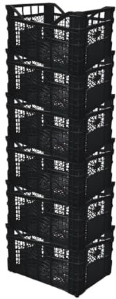 Cassetta portaoggetti 30x40cm, per ortofrutta, cesta impilabile per frutta e verdura, 15 kg, raccolta di frutta e verdura, strumenti per l'agricoltura, colore nero (12)