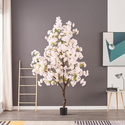 Cerisiers Artificiels Pour Décoration Intérieure Et Extérieure : Faux Cerisier Naturel Fait à La Main En Plein Air Pour Fête, Mariage, Noël, Maison, Bureau, Fête, Centre De Tabl(Size:50cm,Color:Blanc)