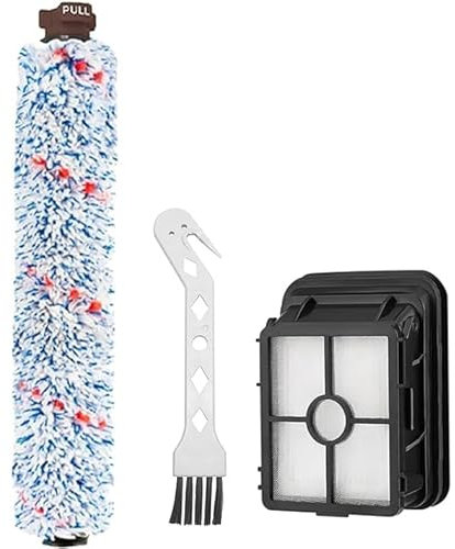Rouleau de brosse de rechange et Filtre pour aspirateur eau et poussière Bissell CrossWave 1866 17132 2225N 2582N, 1 rouleaux de brosse + 1 filtres + 1 brosse de nettoyage