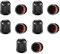 10 Piezas Tapones Rueda Coche, Tapas de Plástico para Válvula Universales, Tapones de Válvula de Coche, Tapones con Sello para la Presión Estable de los Neumáticos de Motocicleta (Negro)