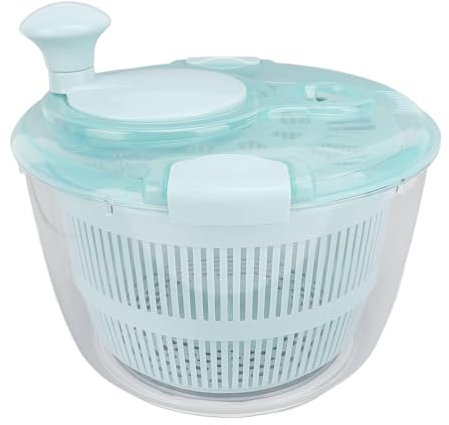 Salad Spinner, 5L Fast One Handed Manual Salad Washer Salad Bowl with One Hand for Vegetable Fruit Lettuce, Easily Prepare Nutritious Food Clear Bowl Filter Basket