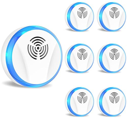 Ultrasonic Pest Repeller Indoor Plug in - Rodent & Mice Repellent Electronic Pest Control for Roach Mosquito Spider Bug (6, White)