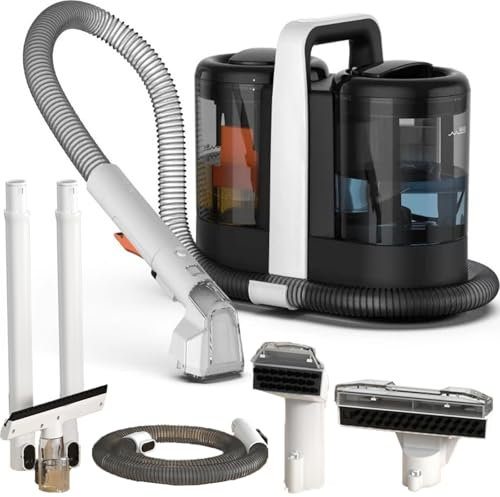 Pulizia a Vapore, Pulitore a Vapore Portatile con 3 spazzole, Autopulente, Tubo Extra Lungo da 1,2 m, Serbatoio Acqua Pulita da 1,5L, Aspira/spruzza Acqua, Pulitore a Vapore per divani, finestre