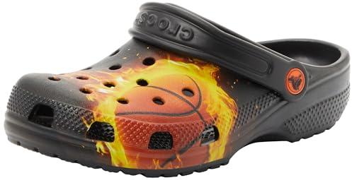 Crocs Classic Flaming Bball Clog K, Zoccoli Unisex - Bambini e Ragazzi, Nero, 30/31 EU