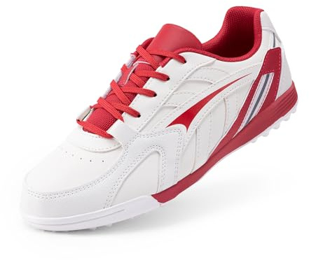 DREAM PAIRS Scarpe da Calcio per Ragazzi e Ragazze Scarpe da Ginnastica Baseball e Softball per Esterni Bambini,Size 32,Beige/Rosso,KKUMSO2504