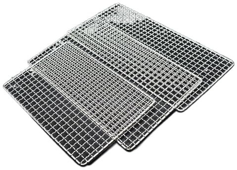 PRPRP BBQ Grillrost, BBQ Grill Mesh, Wiederverwendbare BBQ Grill 304 Edelstahl Mesh Matten BBQ Grills Rost Gitter Rack Kochen Backen Ersatz Barbecue Net Zubehör(60x50cm)