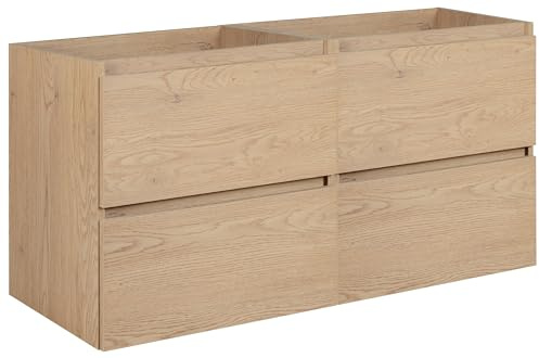 3xE living Mobile da bagno 120 CM (2 X 60), rovere chiaro 120 x 57 x 46 cm