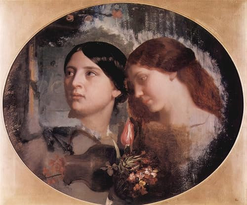 POSTERIIk Berühmt klassischer Kunstdruck Druck Leinwand Zwei Frauen mit einem Blumenstrauß Charles Gleyre Abstraktes Foto Bild für Wanddekoration 60x90cm