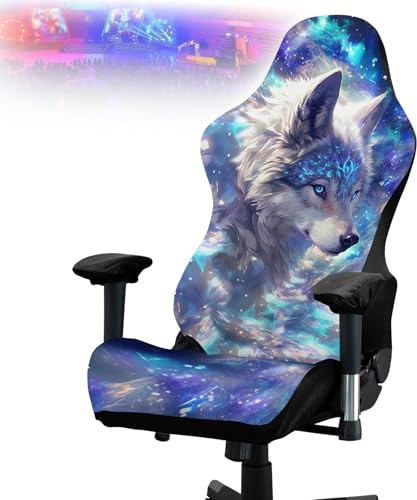 Tedkoo Fundas para sillas Gaming con Estampado elástico, Funda de poliéster para Silla de Oficina con reposabrazos para Silla Gaming reclinable de Carreras(Game Style D)