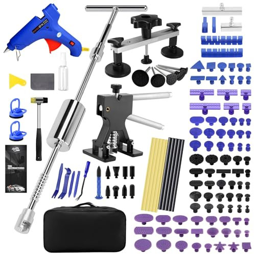 PDR TOOLS 134PCS Car Dent Remover Tools, Dent Pulling Tool for Auto Body Dent Repair with Slide Hammer Dent Puller & Dent Lifter for Car Dent Removal and Metal Surface Dent Hail Damage