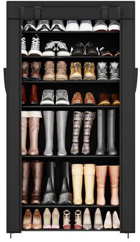 Sekey Schuhschrank 9 Etagen, Schuhregal mit Staubdichtem Überzug, Schuhregal Geschlossen für 40-45Paar Schuhe,Schuhaufbewahrung für Flur und Wohnzimmer-85x28x162cm