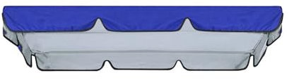 Toldo de repuesto para silla de columpio de 3 plazas, impermeable, resistente al viento, 210D, a prueba de desgarros, 195 cm x 125 cm (azul)