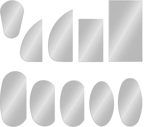 10 Stück Keramik Ton Rippen Set Skulptur Töpferform Schaber Edelstahl Töpferwerkzeug Plättchen Töpfer Tonwerkzeuge Keramik Werkzeug DIY Grabstichel Kit,Töpferzubehör für Modellbau Schnitzarbeiten