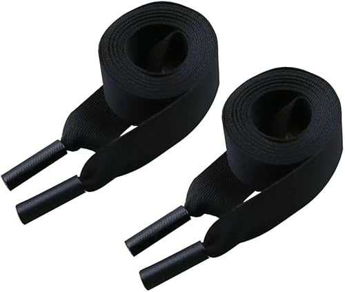 2 Pieces 140CM*2CM Black Drawstring Universal Cord for Replacement Polyester Flat Drawstring Cord with Metal Closure Ends for Sweatshirts,Pants