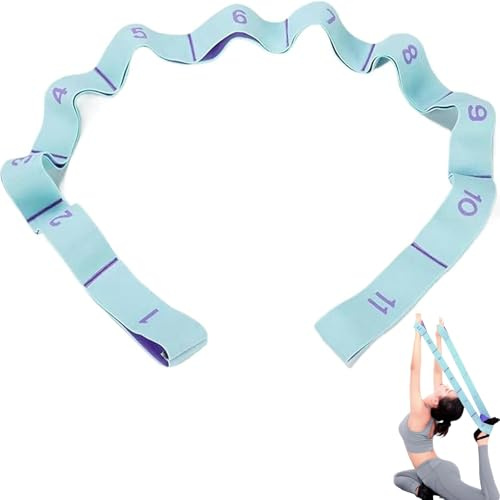 wilcractk Bandas Elasticas Fitness, Banda Elástica con 11 Niveles, 125cm Azul-Violeta, Gomas Elásticas para Yoga, Pilates, Musculación y Ejercicios de Resistencia
