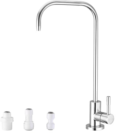 Drinking Water Tap RO Faucet SUS304 Stainless Steel Filtered Water Faucet Reverse Osmosis Tap for Kitchen Bar Sink 7-Shape Chrome