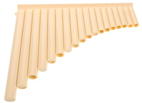 TOYZFRIENDY 18-pipe Resin Pan Flute for Beginners, Milky White Traditional Musical Instrument, Educational Panpipe Set for School Use and Easy Learning