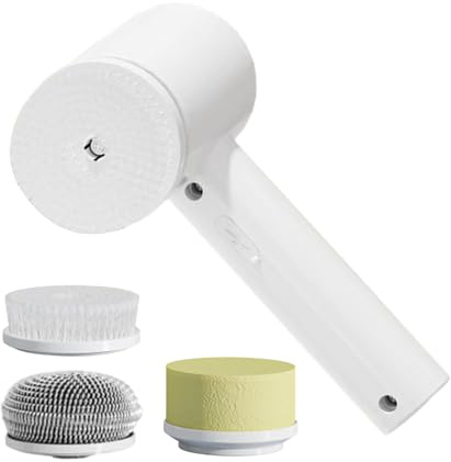 Hogvinnatil Cepillo eléctrico para limpieza – Cepillo para baño ligero e impermeable, limpiador para baño | Para azulejos y bañera y juntas y cocina y bañera y inodoro y pared y coche y ventanas y