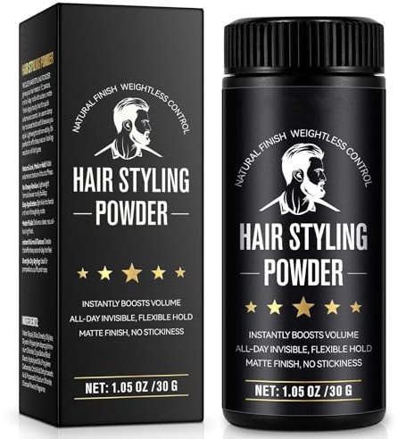 Hair Styling Powder for Men 1.05 oz (30g) – Hair Volumizer & Texture Powder for All Hair Types with Matte Finish - 24 Hours All Day Hold, Adds Volume & Texture, Lightweight, Non-Sticky, Easy to Apply