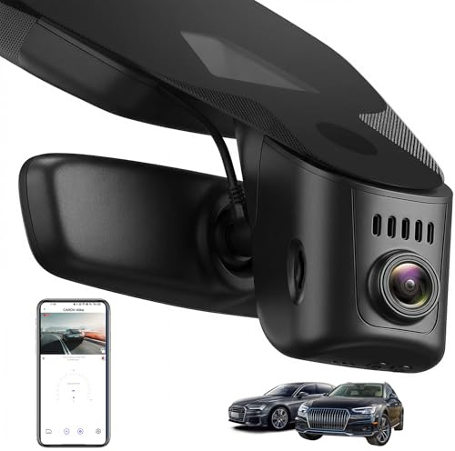 SIXWIN 4K Dashcam Compatibile con Audi A3 A4 Q3 Q7 S3 S5 TT RS3 e-tron – Videocamera Auto UHD 2160P con WiFi e App, Visione Notturna, Sensore G, Registrazione in Ciclo, Grandangolo 150°, Plug & Play