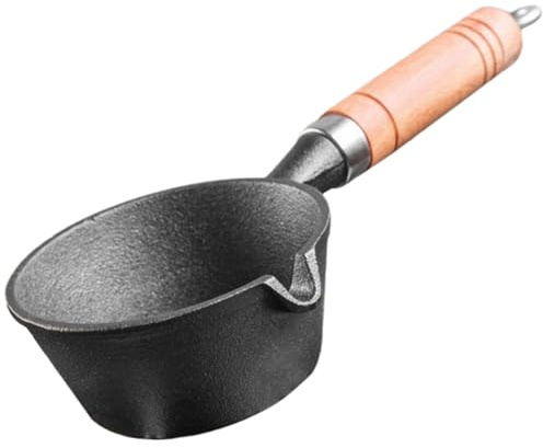 OSALADI Casserole en Fonte Mini 13 Cm X 6 Cm pour Cuisson Aliments Bébé, Marmite Ménagère Polyvalente, Plat Chauffant Gaz et Induction, Poêle à Lait et Œufs, Ustensile Cuisson Pratique