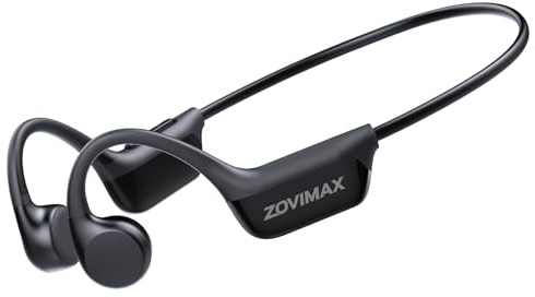 ZOVIMAX Casque Conduction Osseuse Bluetooth 6.0, IPX7 Écouteurs à Conduction Osseuse avec Micro, Écran LED, 12H Ecouteurs sans Fil Sport