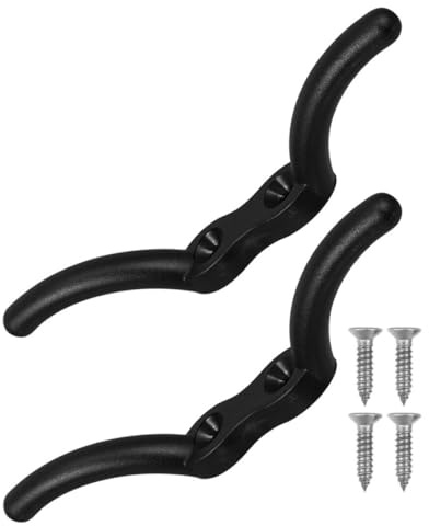 NIYANGLE 2pcs Black Nylon Flagpole Cleat Hooks 113mm for Boat Mast Rope Tie Deck Hardware Marine Accessories