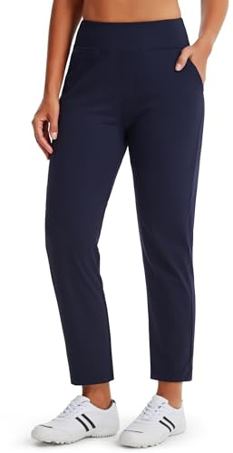Comallan Pantaloni da Jogging Donna 7/8 Lunghi Leggeri E Traspiranti Estivi Taglia Corta Pantaloni da Golf Felpa Sportivi Casual Pantaloni Eleganti con Tasche