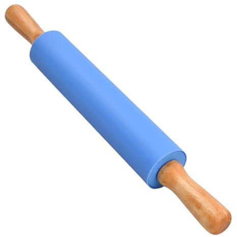 Premium Wooden Silicone Rolling Pin for Baking - Professional Dough Roller and Pastry Board Accessories for Pizza Dough, Fondant, Pie Crust and Cookies - Essential Kitchen Baking Tools