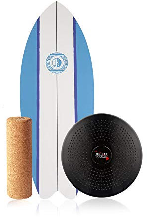 JUCKER HAWAII Balance Board Homerider Aloha - Balanceboard Set inkl. Korkrolle und Balance Kissen