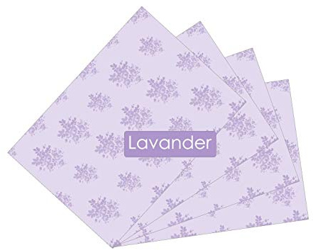 ZYBUX Duftende Schubladeneinlagen – Duft für Schubladen, Regalauskleidung, Kleiderschränke, Kommoden und Schrank | Schubladenauskleidung – 4 Blatt – 43 cm x 58 cm (Lavendel)