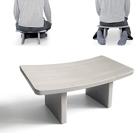 Ungloo Meditation Bench | Wide & Tall Sturdy Stable Cross Legged & Kneeling Stool | Easy on HIPS and Knees | Prayer Bench | Lightweight Sustainable Bamboo Stool