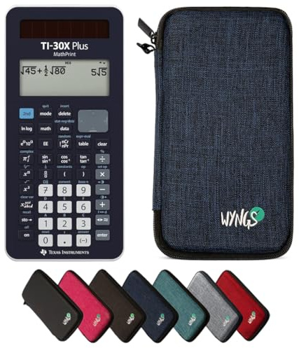 TI-30X Plus MathPrint inkl. WYNGS Schutztasche Blau - Wissenschaftlicher Taschenrechner - Basic Set