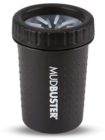 Dexas MudBuster Tragbarer Hundepfotenreiniger/Pfotenreiniger, Größe M, Mattschwarz - Special Edition