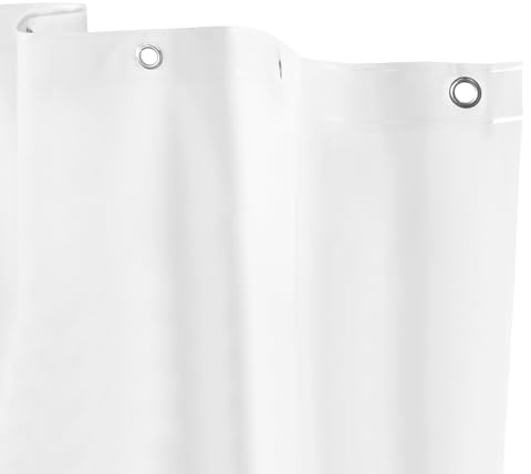 Kenney KN61469 Medium Weight 5 Gauge Extra Long Waterproof PEVA Shower Curtain Liner with Rust-Resistant Metal Grommets and Weighted Magnetic Hem for Bathroom, 70 W x 78 H, White