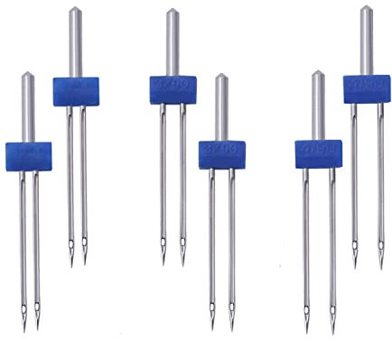 6 Stück Zwillingsnadeln Nähmaschinennadeln, Zwillingsnadeln für Nähmaschine, Nähmaschinennadel Swillingsnadel, Doppel-Zwillingsnadeln für Haushalts-Nähmaschine mit Nähfuß Nähmaschinen Zubehör